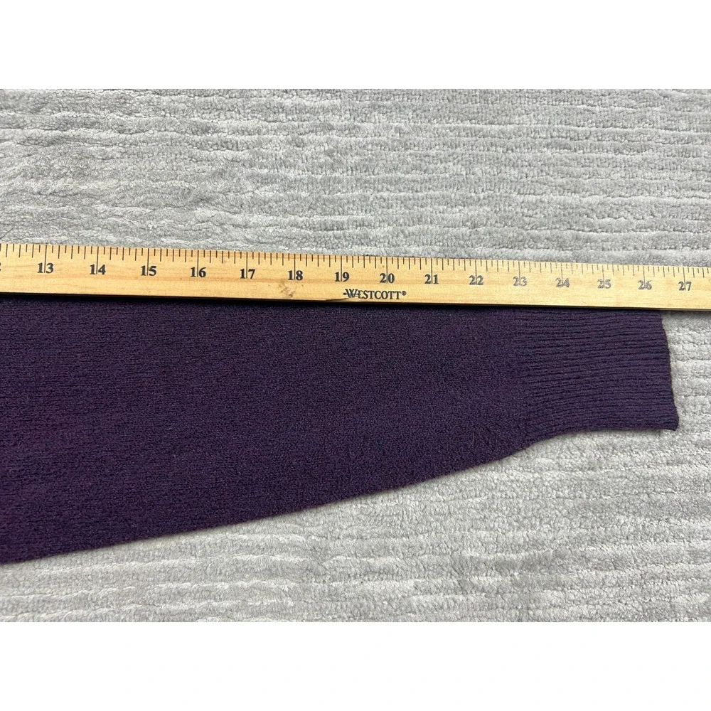 Sonoma Sweater Women Medium Purple Pullover Crewneck Raglan Sleeve Textured Knit